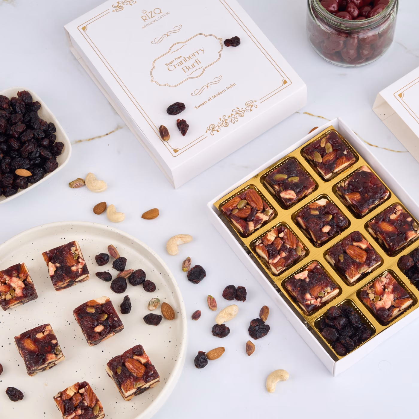Cranberry burfi gift box