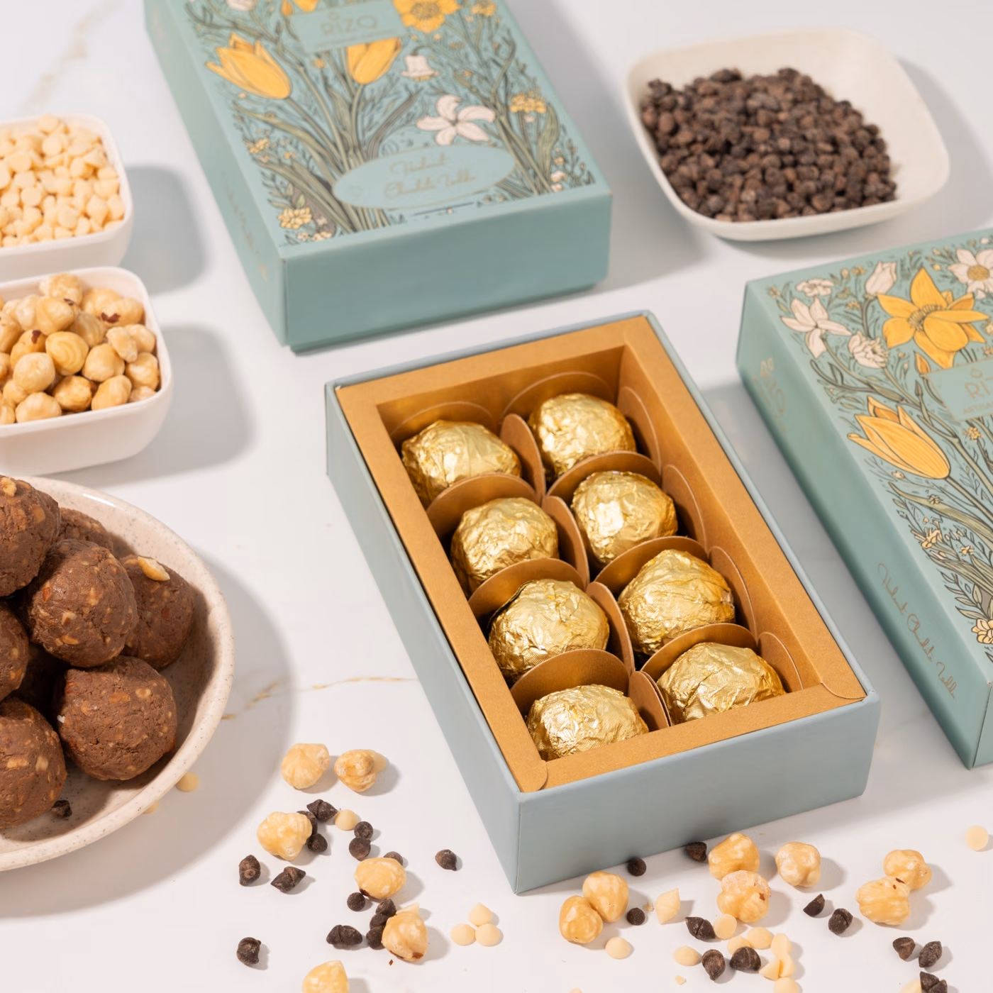 Hazelnut chocolate laddoos gift box