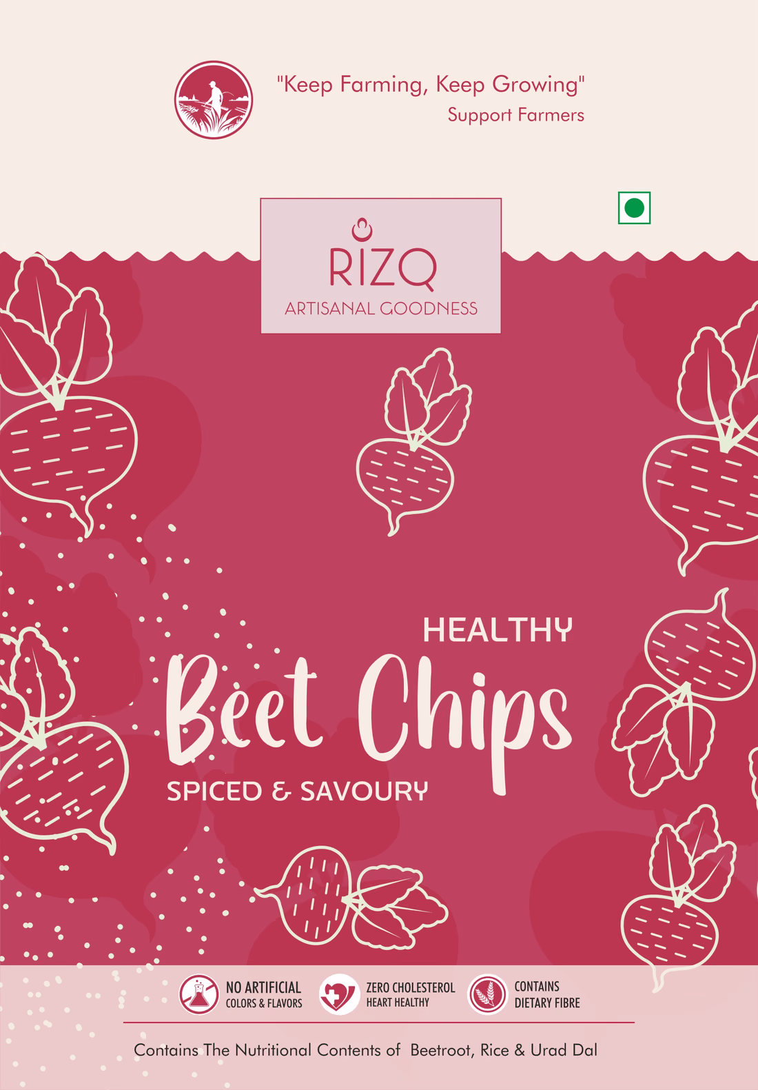 Rizq beet pouch, front