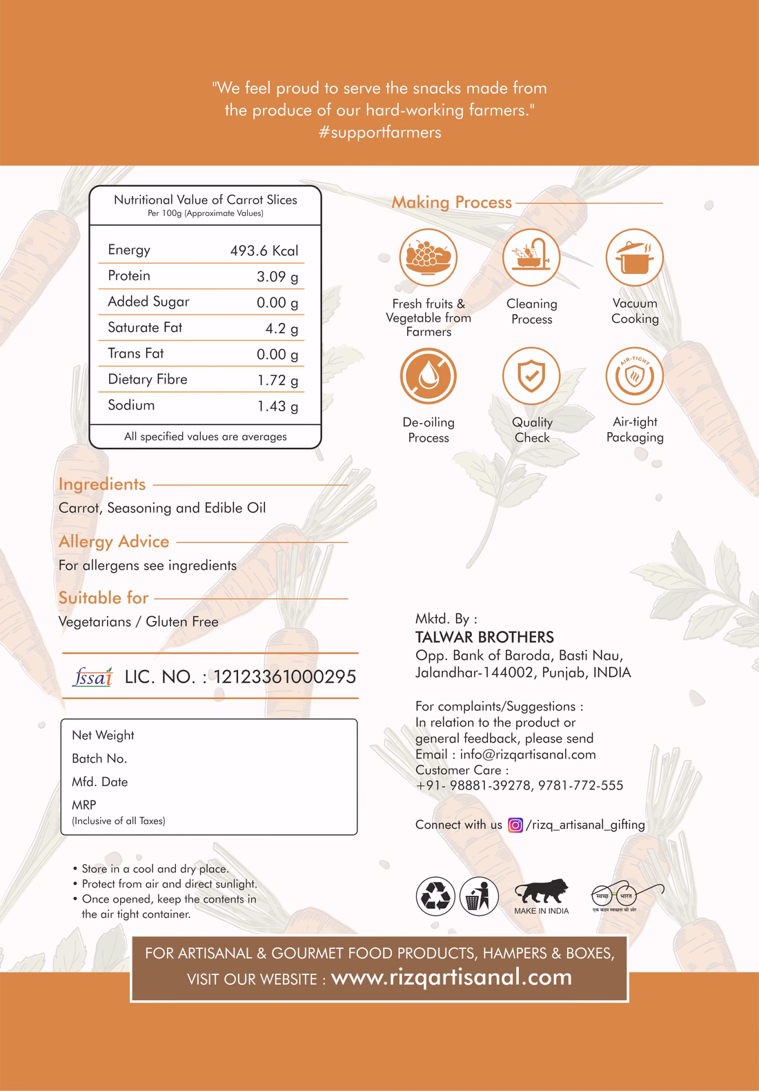 Rizq carrot pouch, back