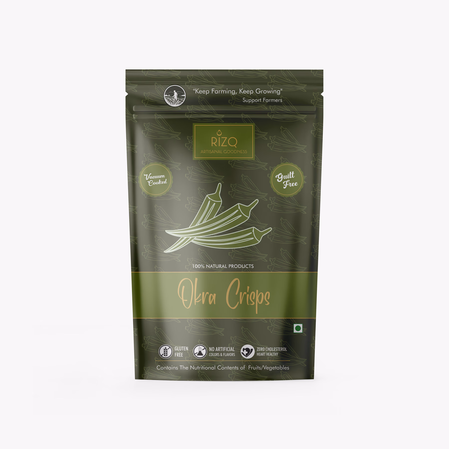 Okra crisps pouch, matte