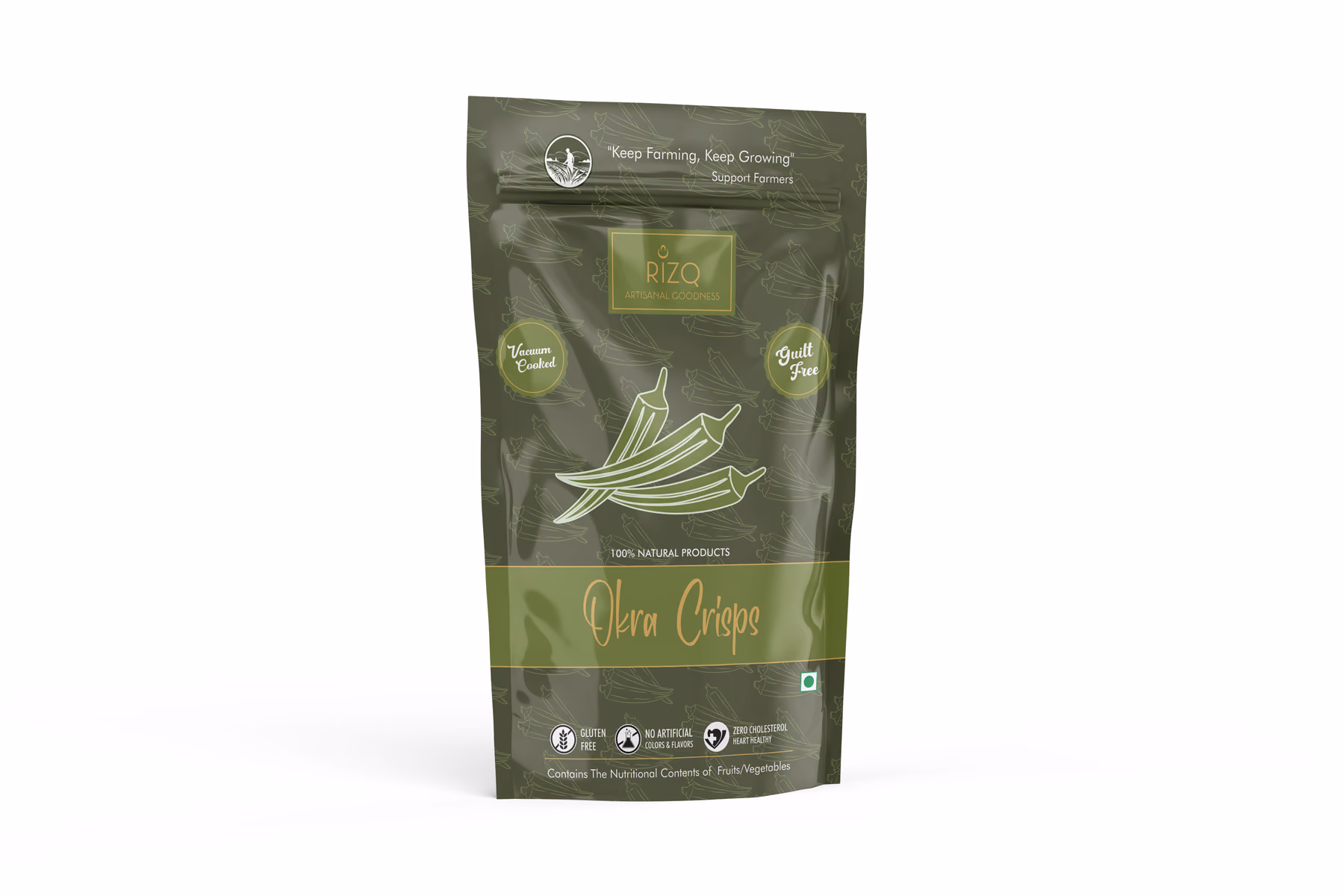 Okra crisps pouch