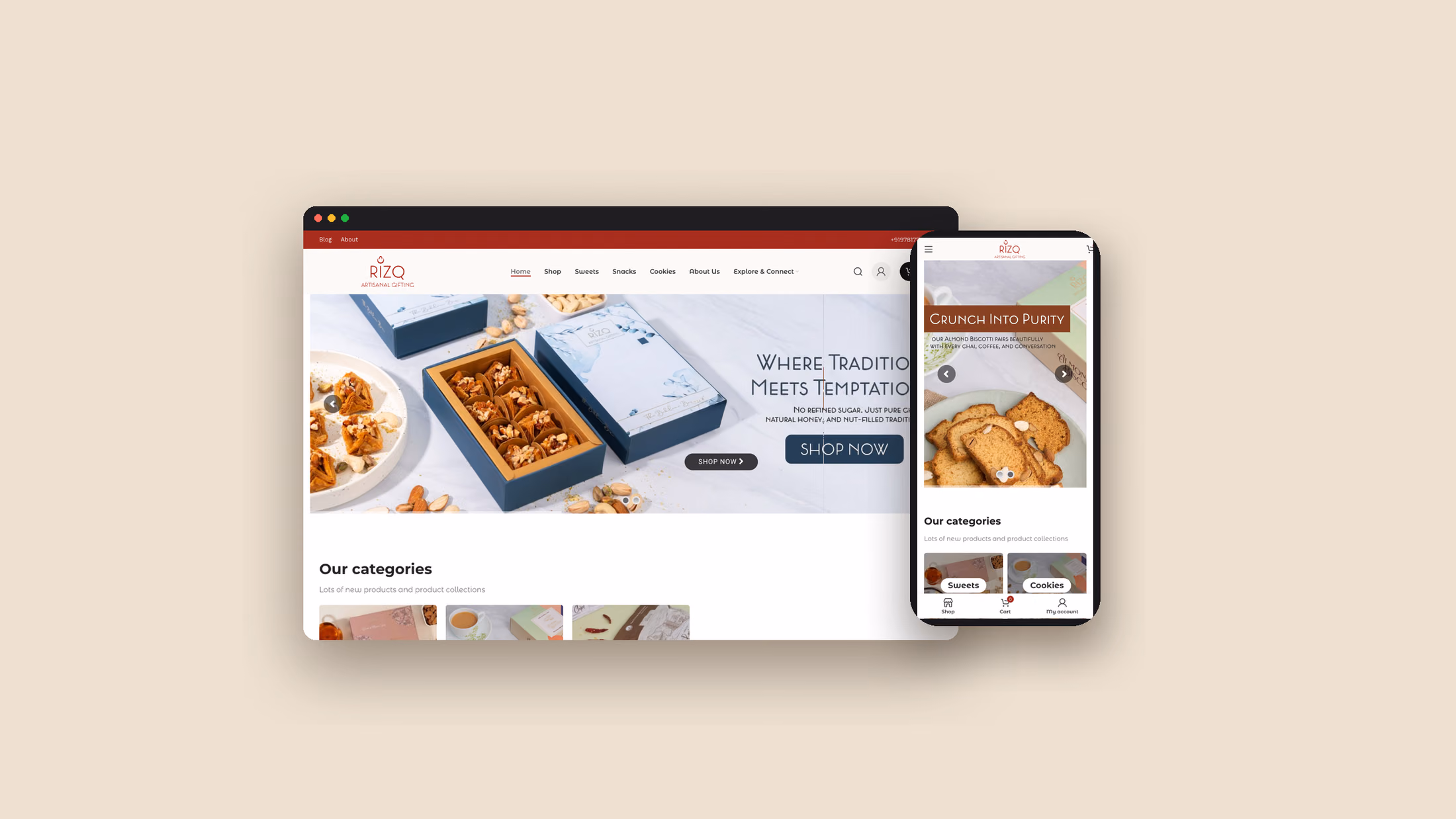 rizqartisanal.com on desktop and phone