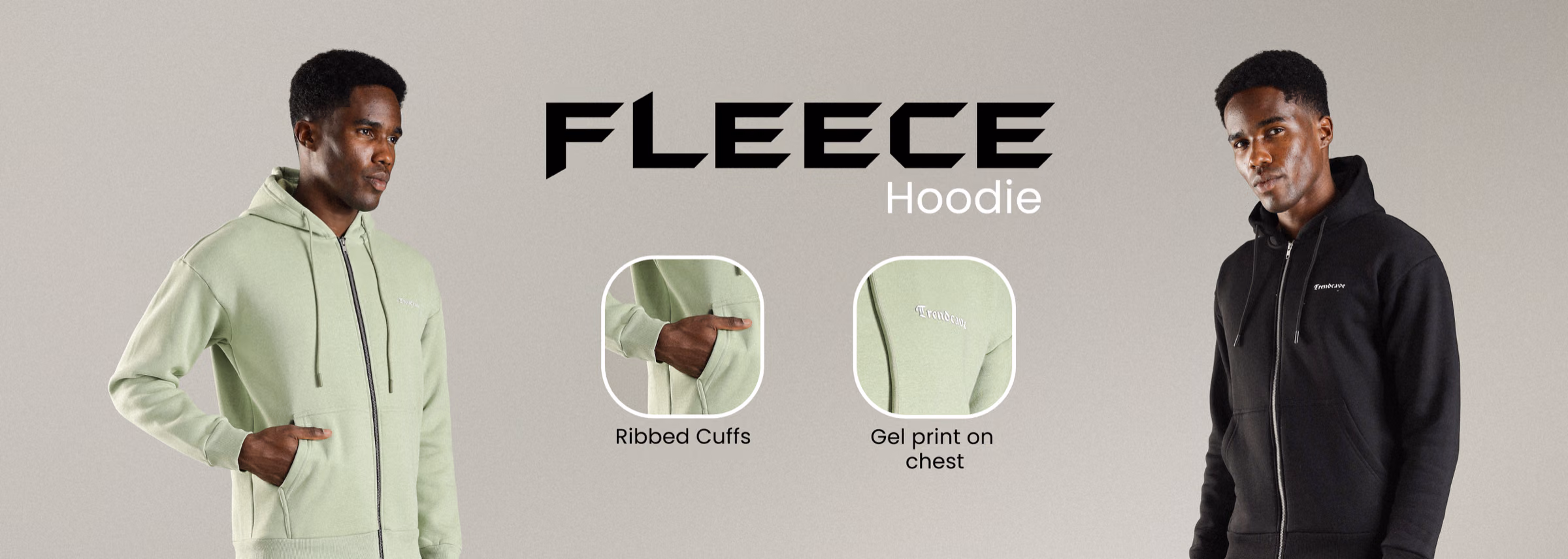 Fleece hoodie banner