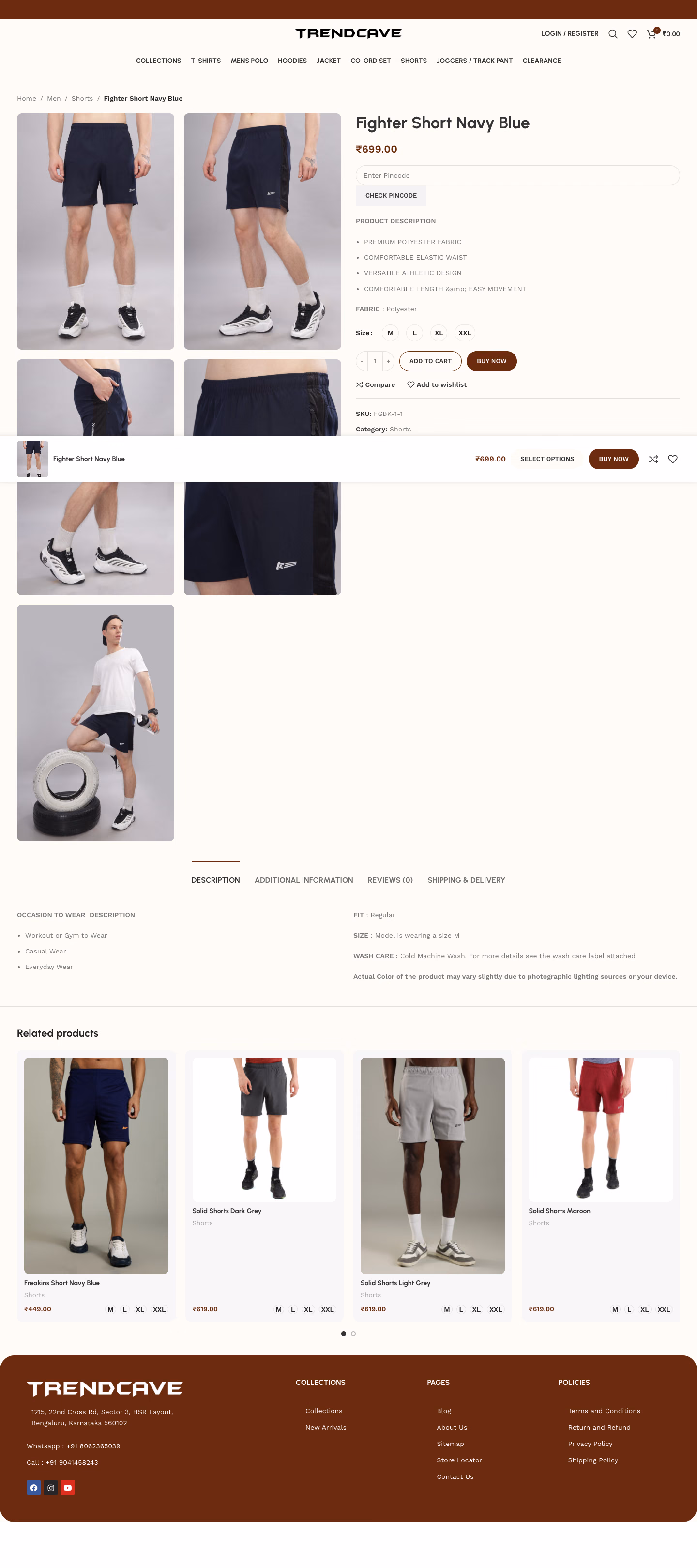 Product page on desktop