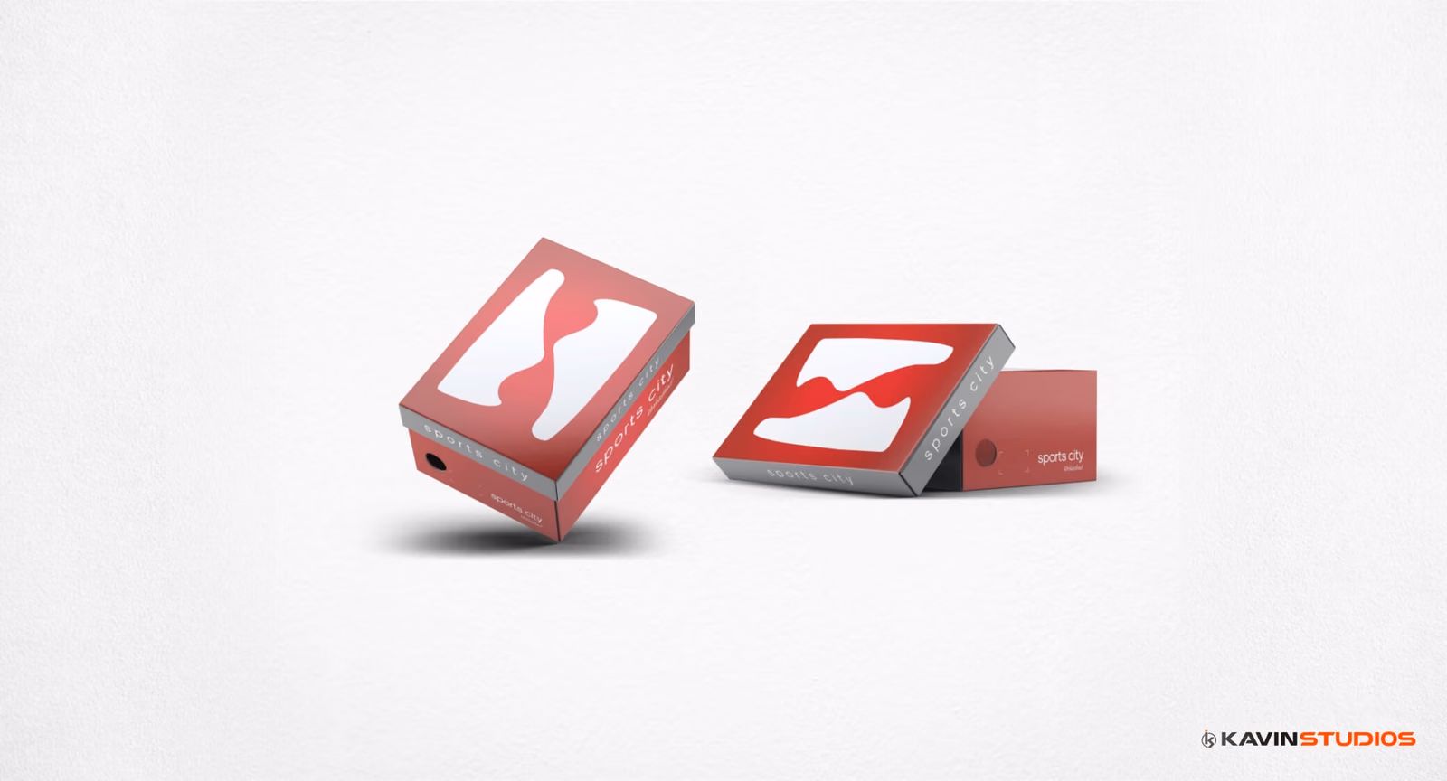 Red gift box packaging, open