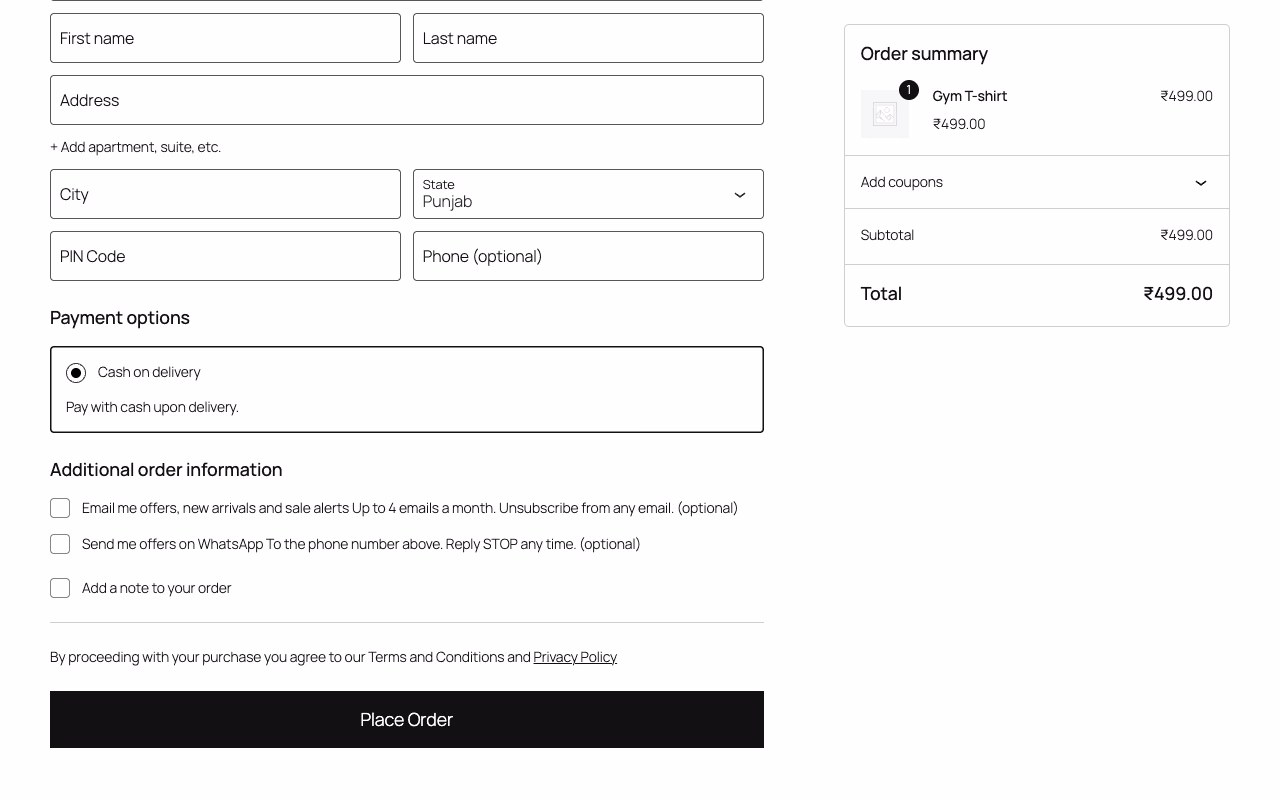 WooCommerce checkout with the two offer boxes